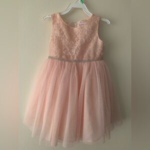 Youngland Pink and Orange Embellished Tiered Dress for Weddings